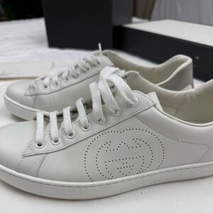 Gucci White Leather Sneakers